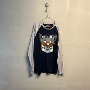 American Heritage Long Sleeve Shirt - Navy and Gray size XXL. 0154